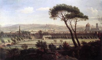 卡斯珀 阿德安斯 凡 維特爾 View of Florence from the Via Bolognese